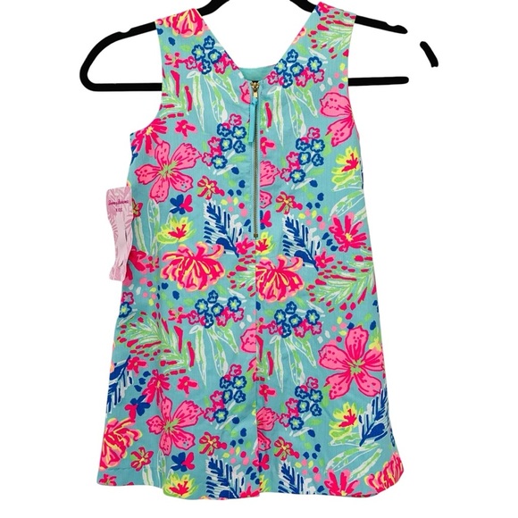 Tommy Bahama Dress Girls 5 Blue Pink Floral Sleeveless Tropical Vacation - Picture 5 of 9